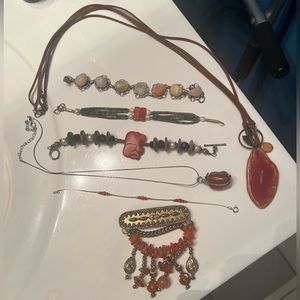 Orange Vintage Jewelry Lot